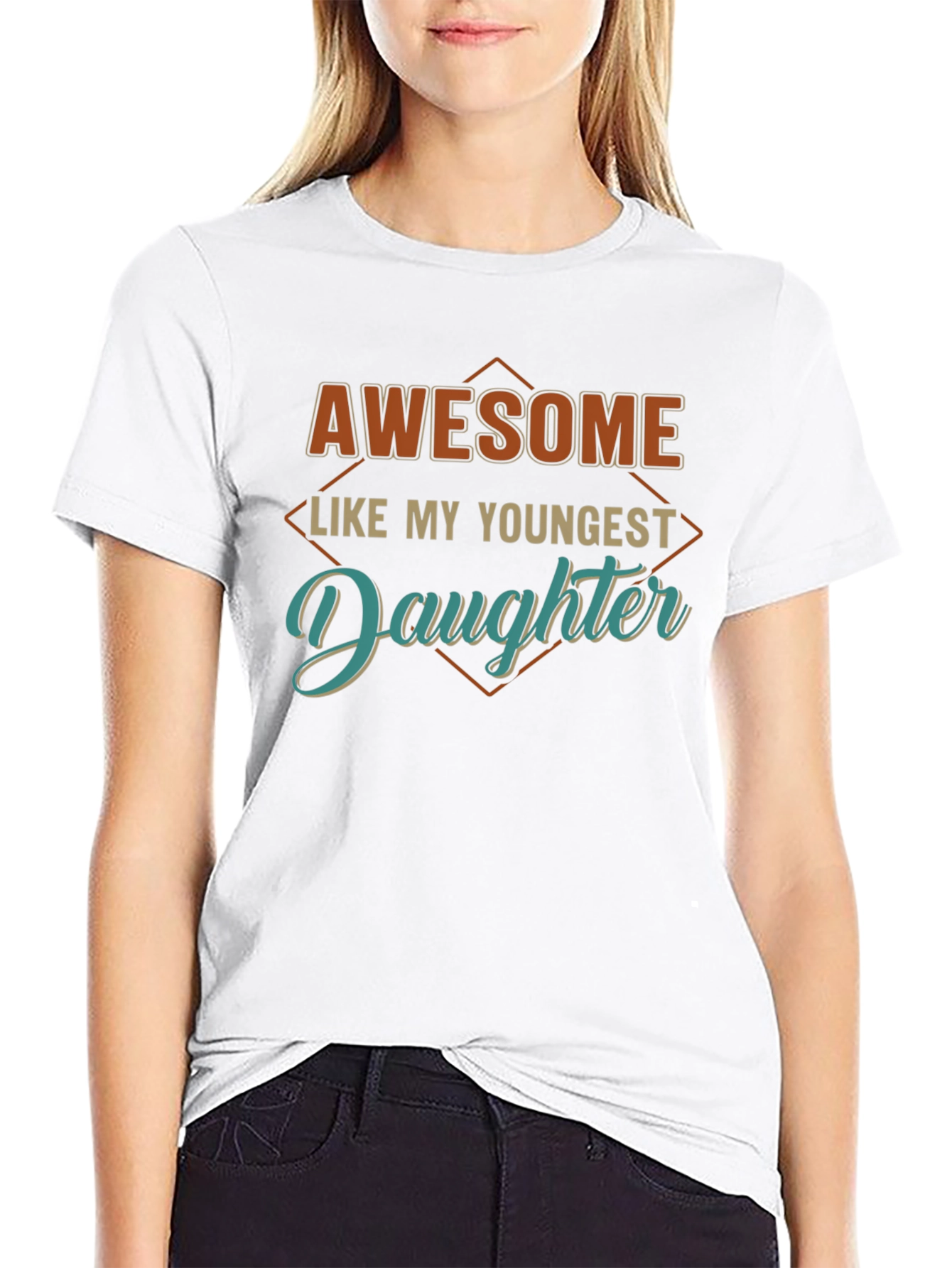 Awesome Like My Youngest Daughter Black T-Shirt
