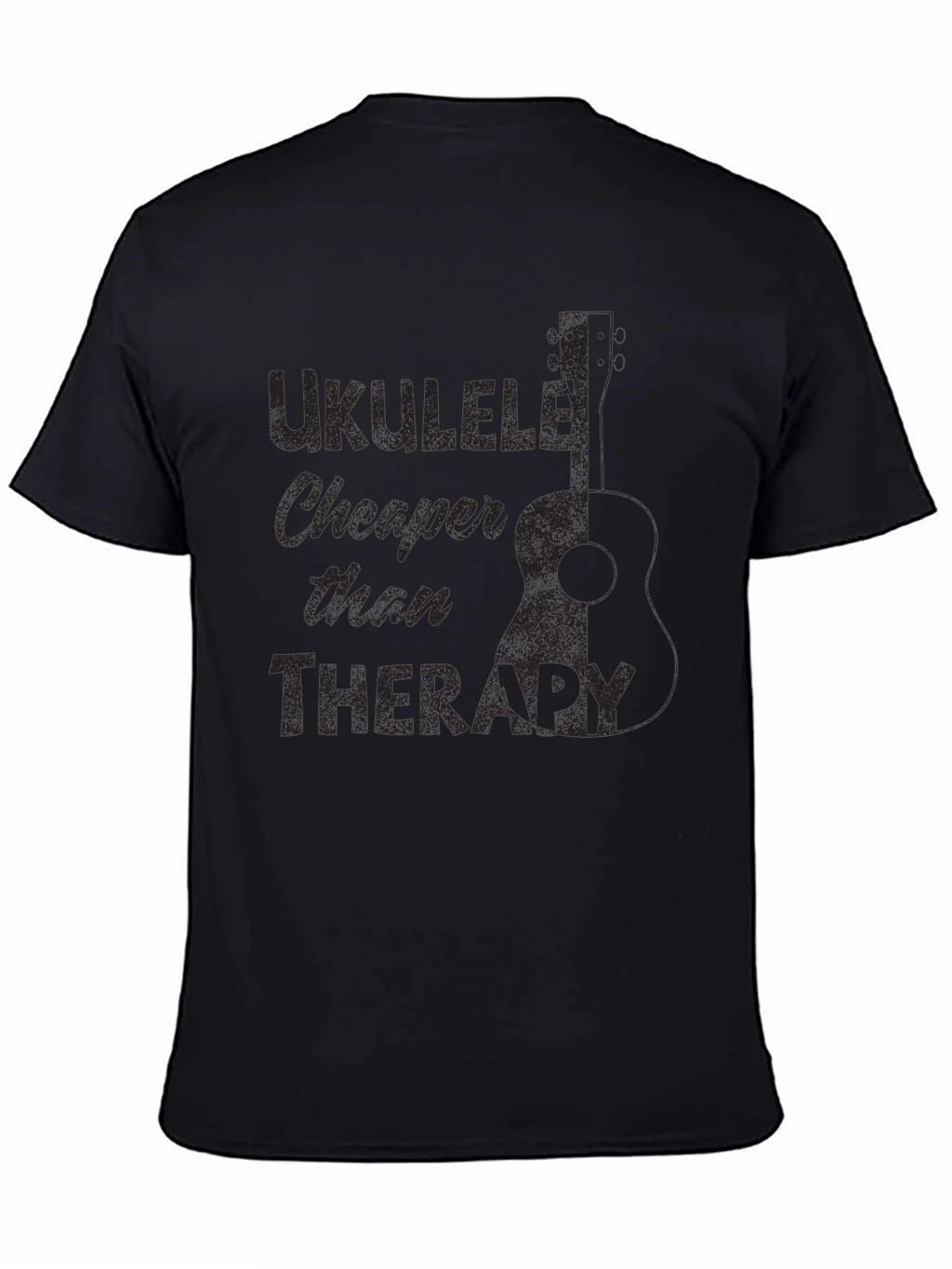 Ukulele Cheaper Than Therapy Black T-Shirt