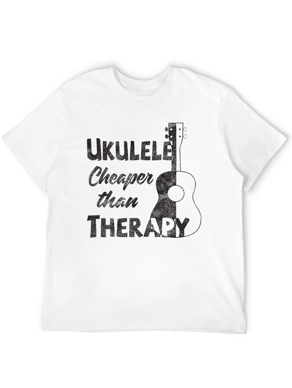 Ukulele Cheaper Than Therapy Black T-Shirt