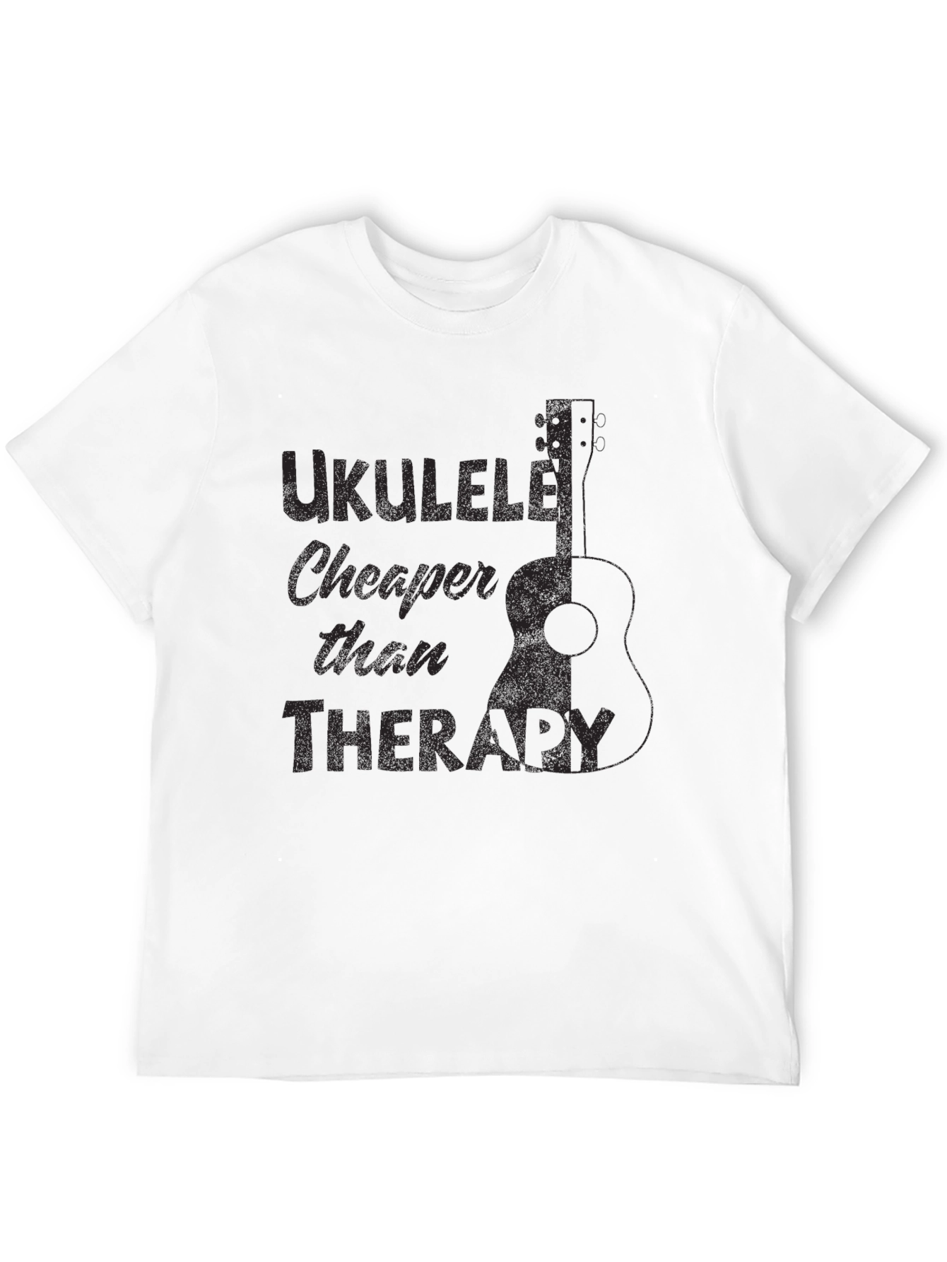Ukulele Cheaper Than Therapy Black T-Shirt