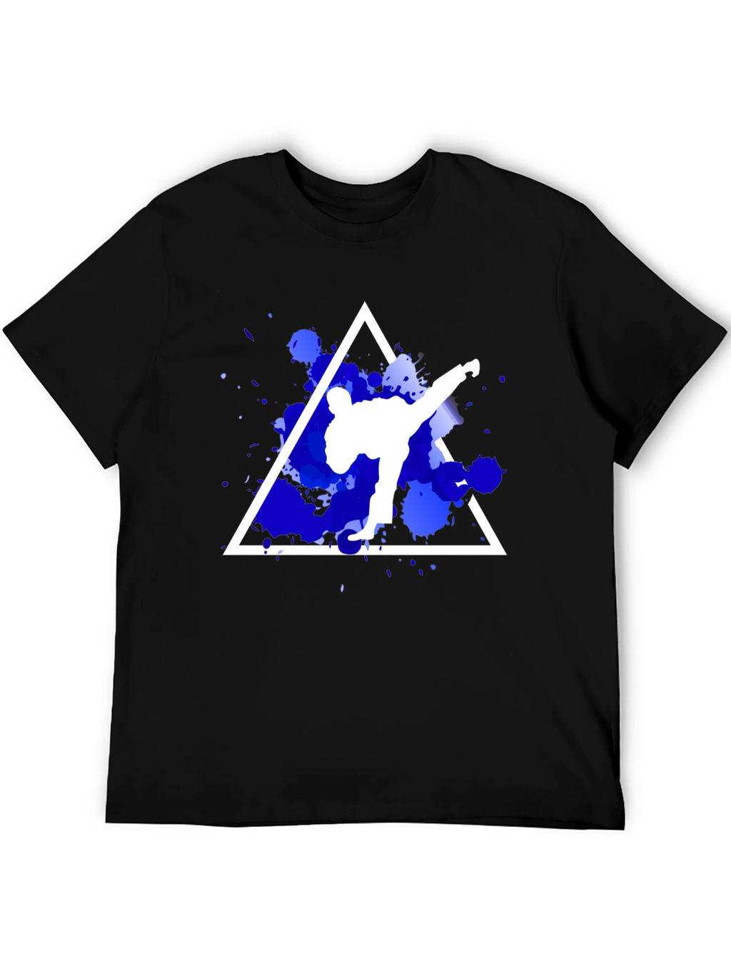 Karate Kick Graphic Tee - Stylish Black Cotton T-Shirt