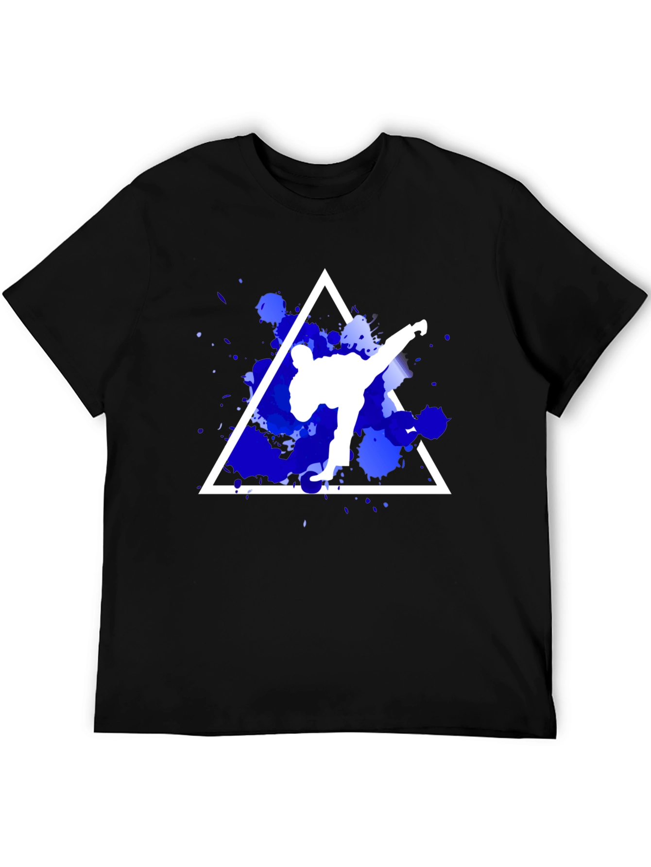 Karate Kick Graphic Tee - Stylish Black Cotton T-Shirt
