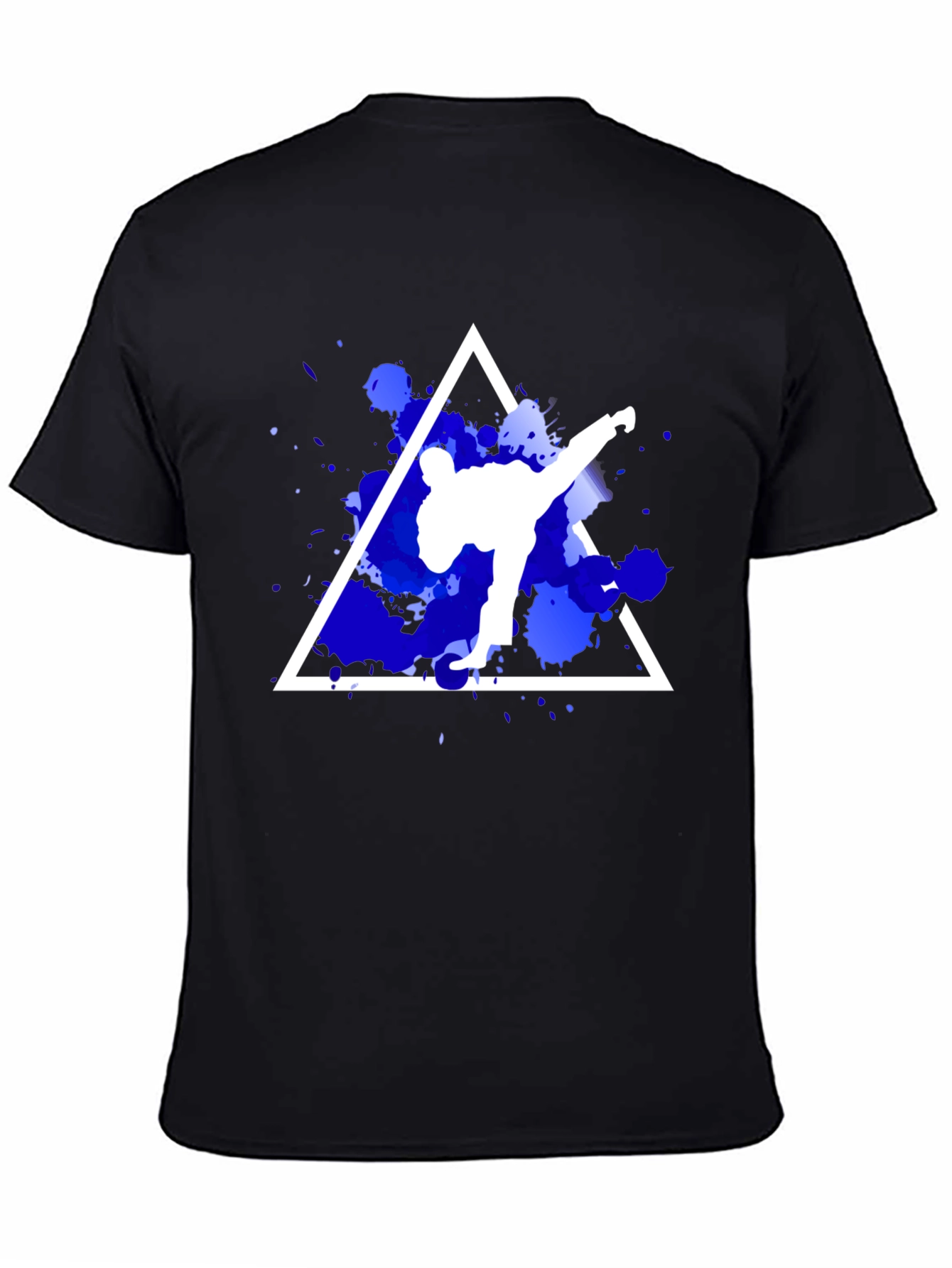 Karate Kick Graphic Tee - Stylish Black Cotton T-Shirt