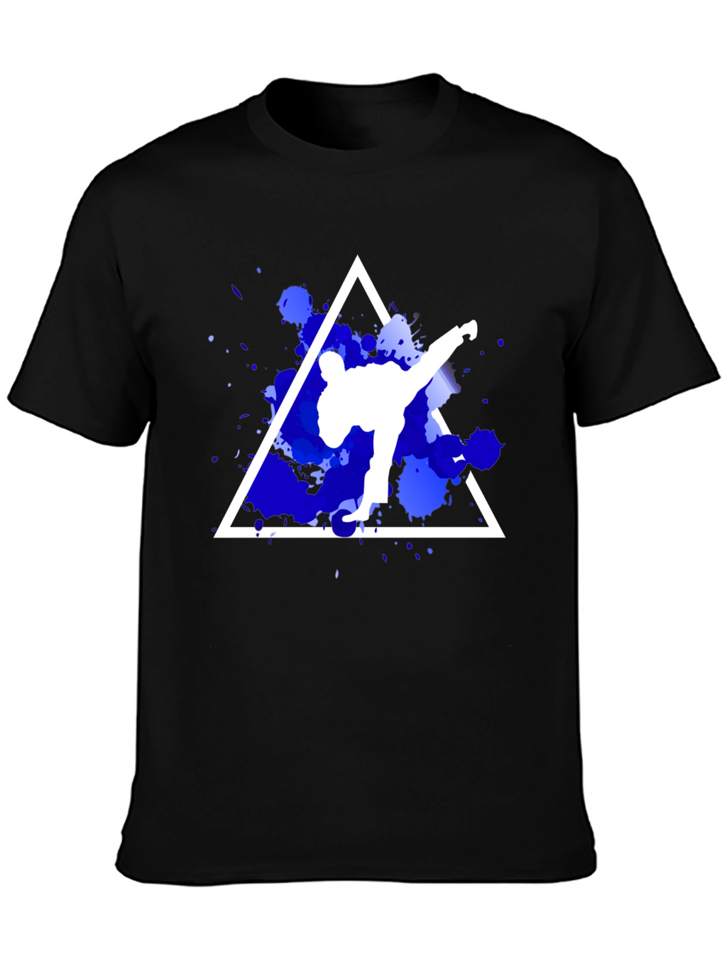 Karate Kick Graphic Tee - Stylish Black Cotton T-Shirt