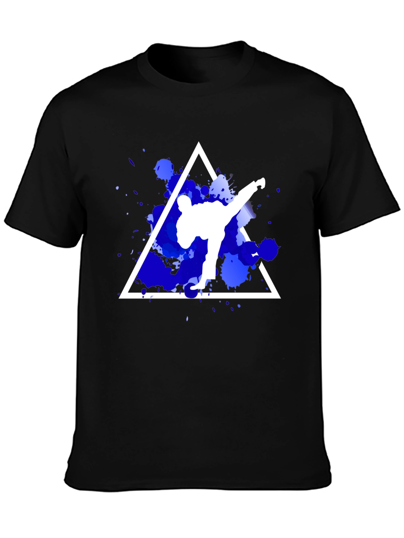 Karate Kick Graphic Tee - Stylish Black Cotton T-Shirt