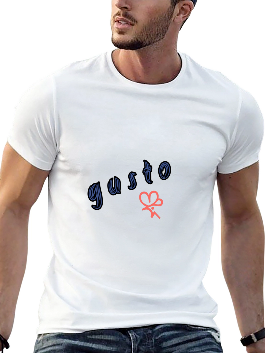 Gusto Graphic Tee - Stylish Black Cotton T-Shirt