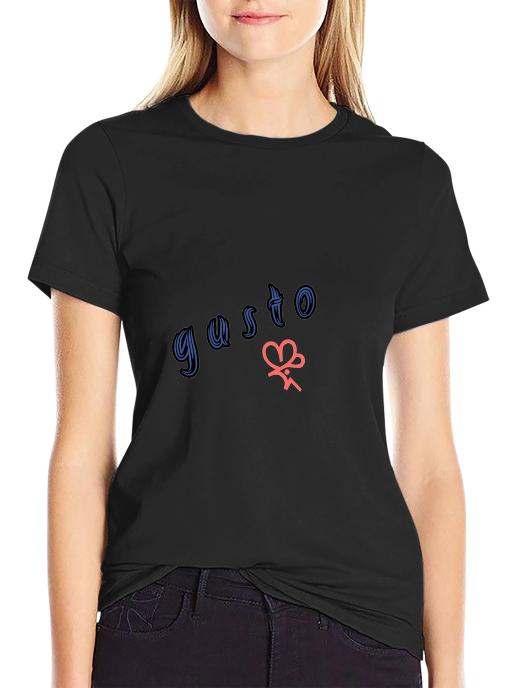 Gusto Graphic Tee - Stylish Black Cotton T-Shirt