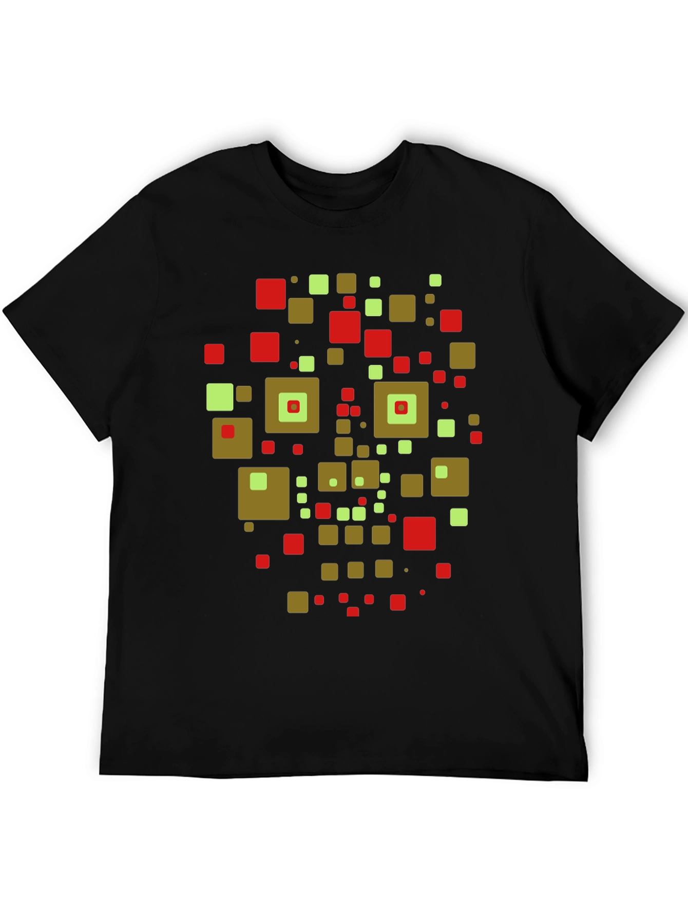 Geometric Squares Graphic Tee - Modern Art Shirt