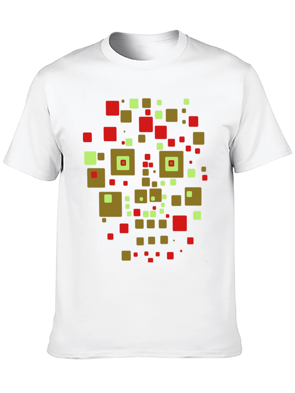 Geometric Squares Graphic Tee - Modern Art Shirt