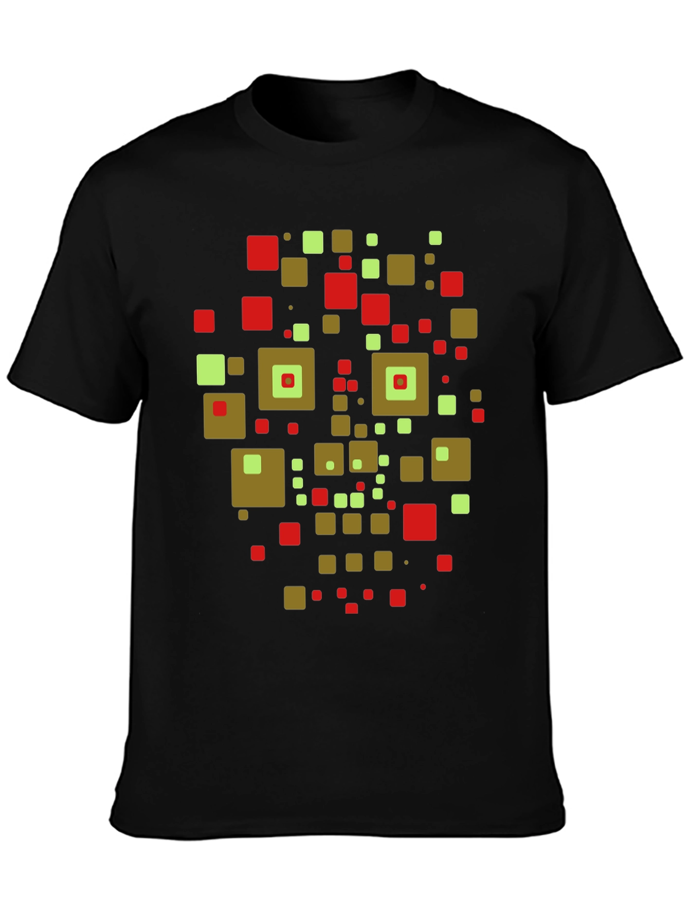 Geometric Squares Graphic Tee - Modern Art Shirt