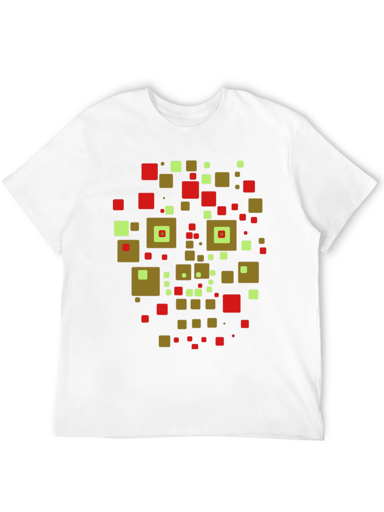 Geometric Squares Graphic Tee - Modern Art Shirt