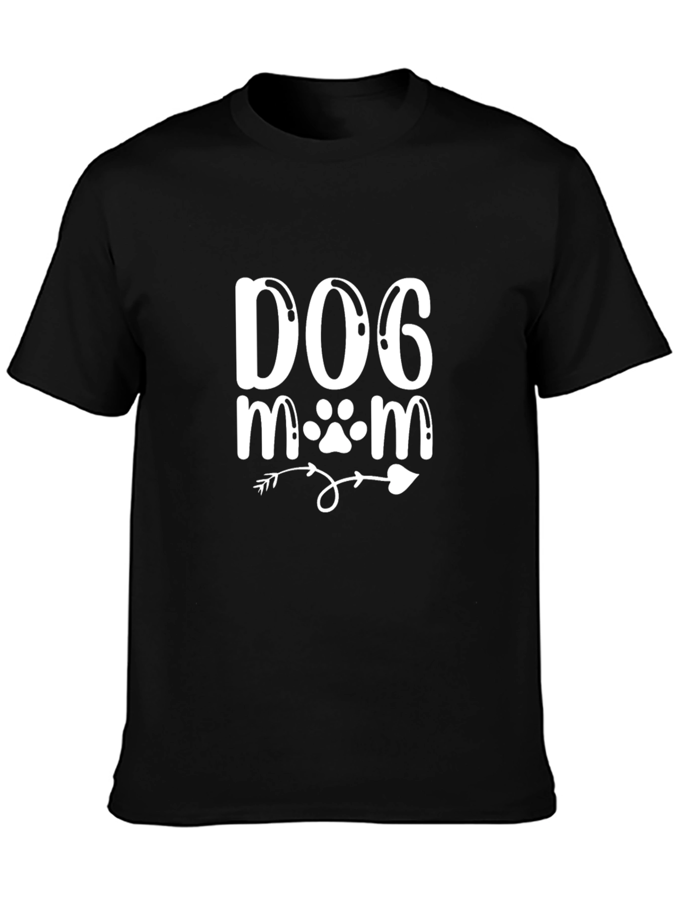 Dog Mom Arrow Graphic Tee - Black