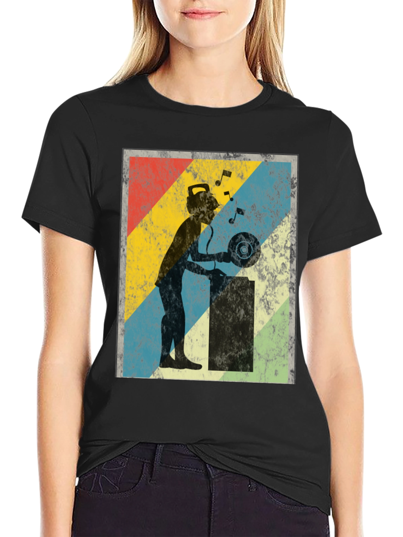 Retro DJ Silhouette T-Shirt - Vintage Music Lover Tee