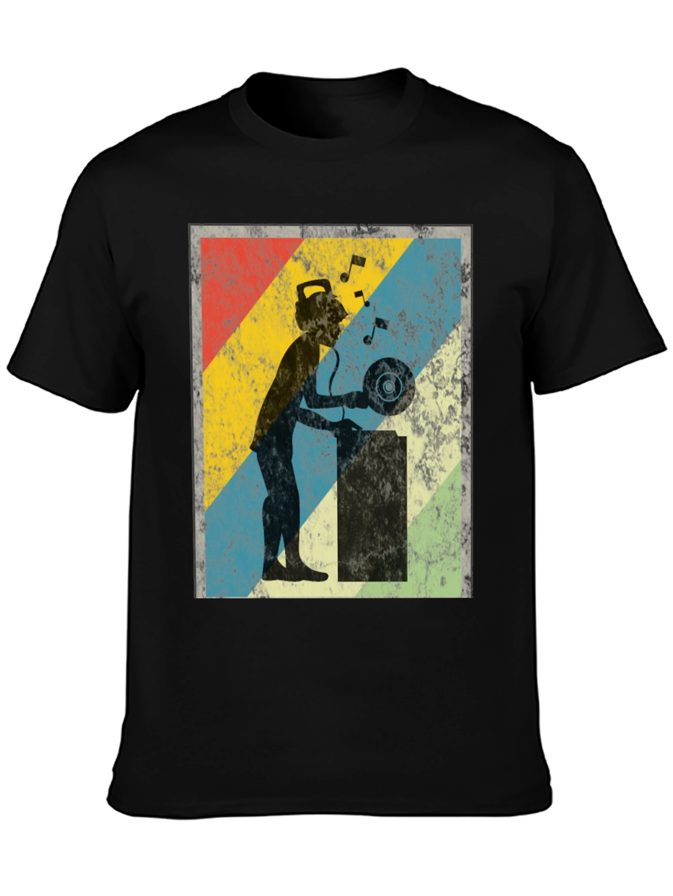 Retro DJ Silhouette T-Shirt - Vintage Music Lover Tee