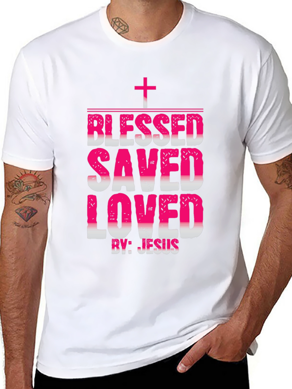 Blessed Saved Loved Christian T-Shirt