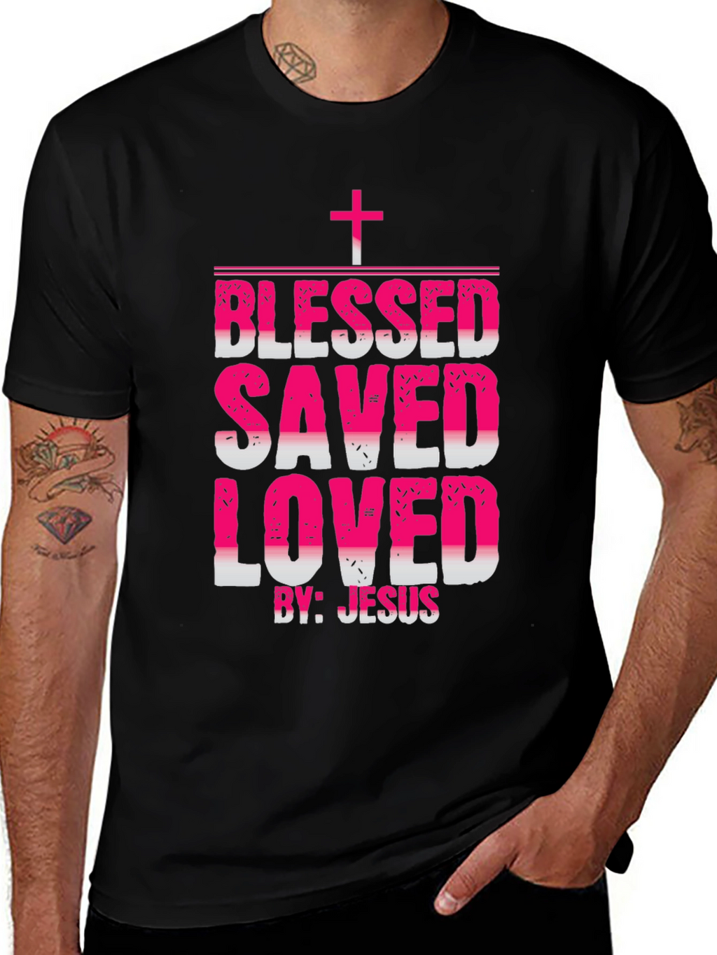 Blessed Saved Loved Christian T-Shirt