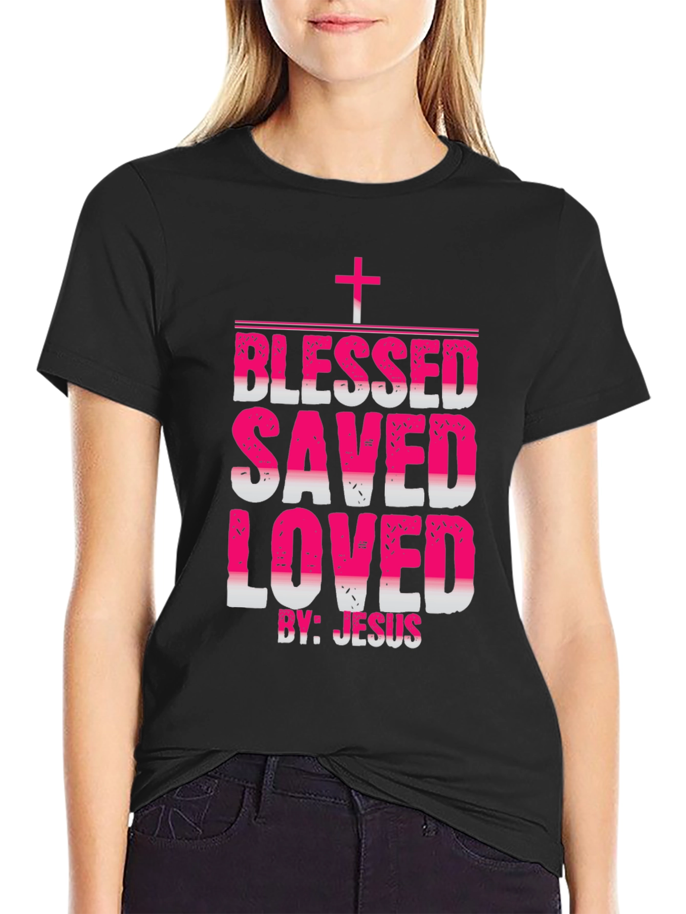 Blessed Saved Loved Christian T-Shirt
