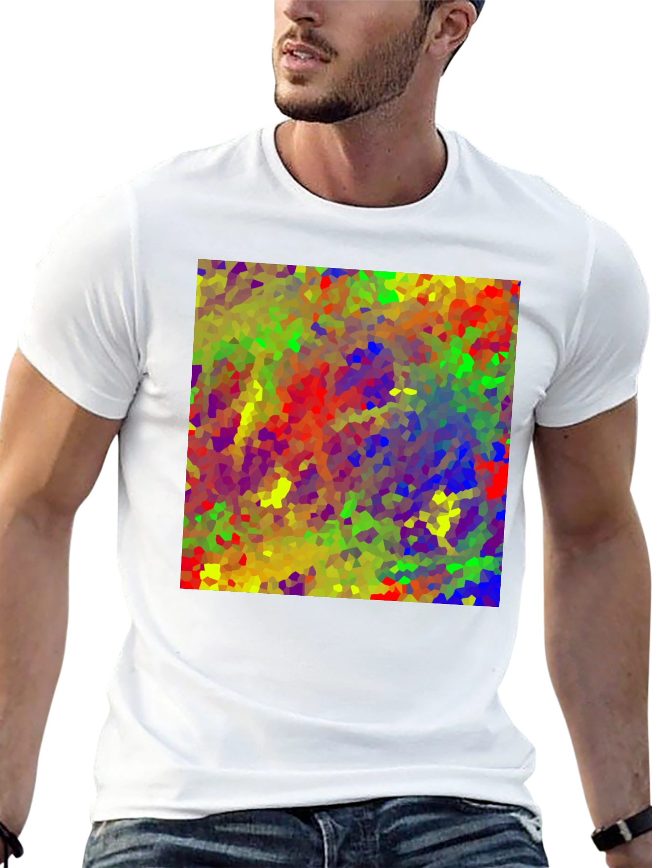 Abstract Mosaic Art T-Shirt - Vibrant Graphic Tee