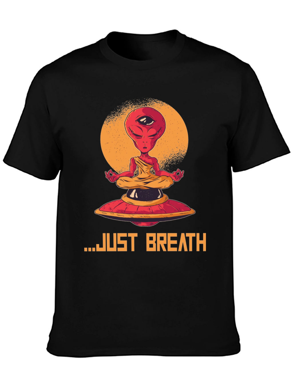Meditating Alien Graphic Tee - Just Breathe