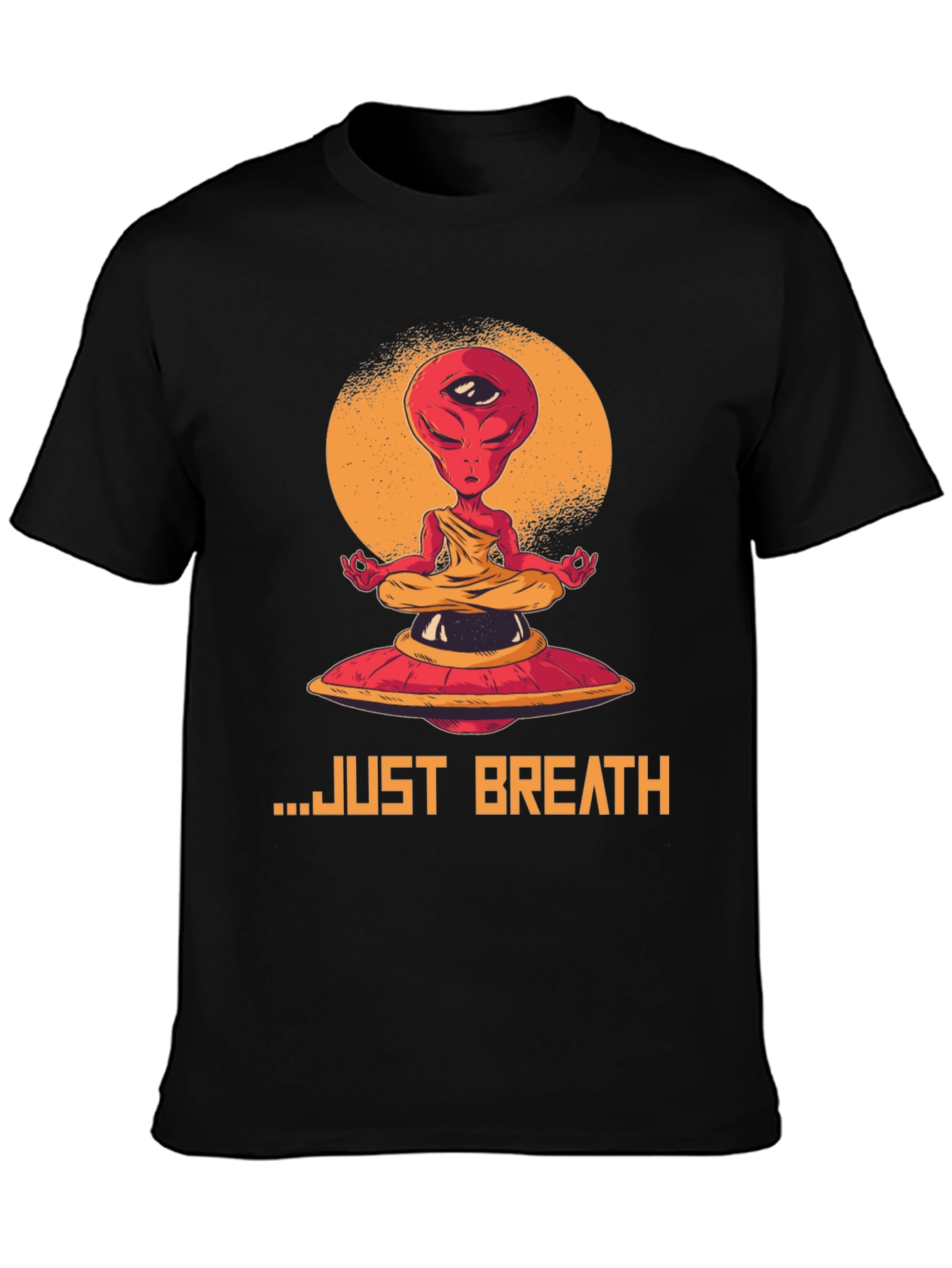 Meditating Alien Graphic Tee - Just Breathe