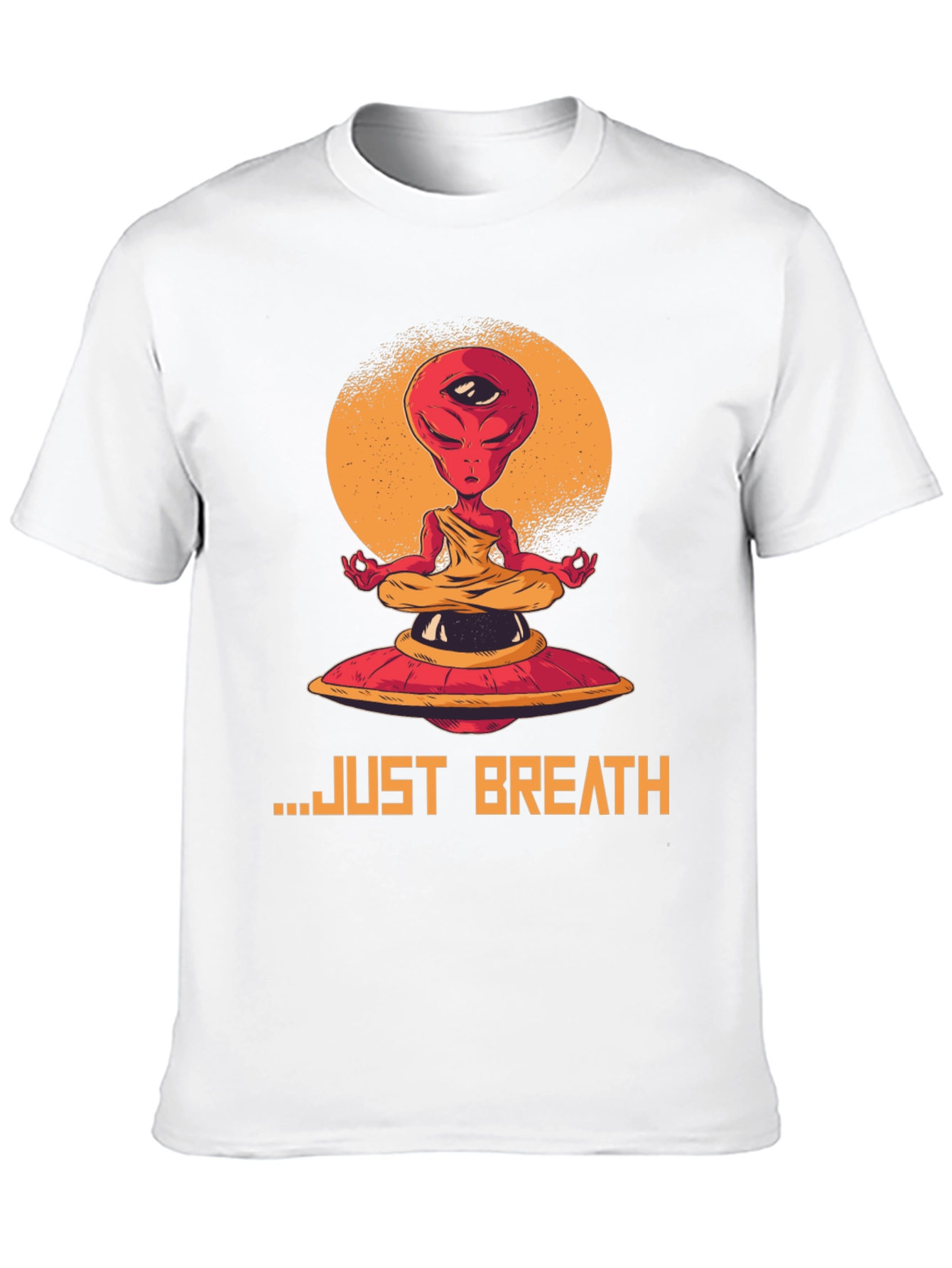 Meditating Alien Graphic Tee - Just Breathe