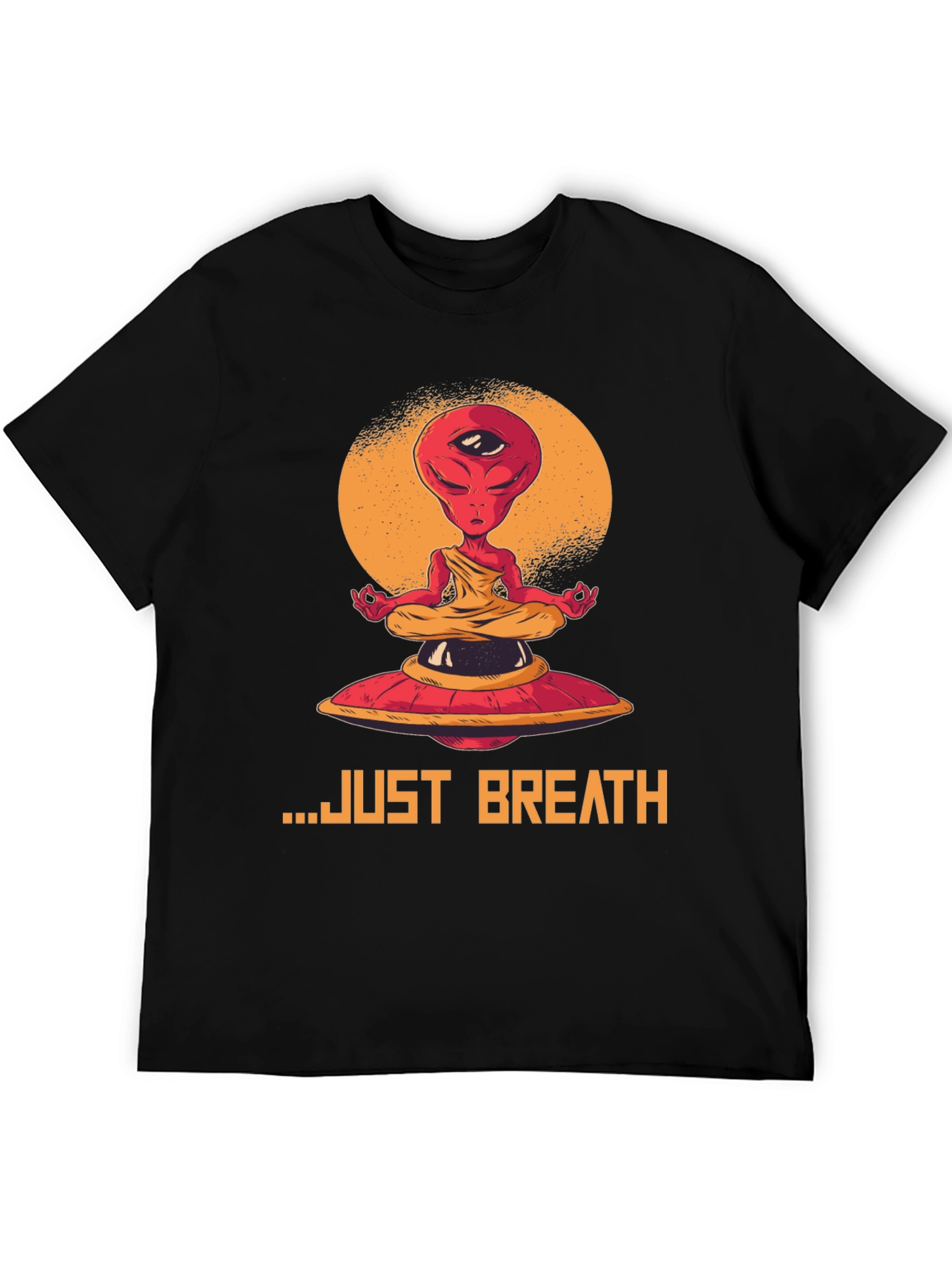 Meditating Alien Graphic Tee - Just Breathe