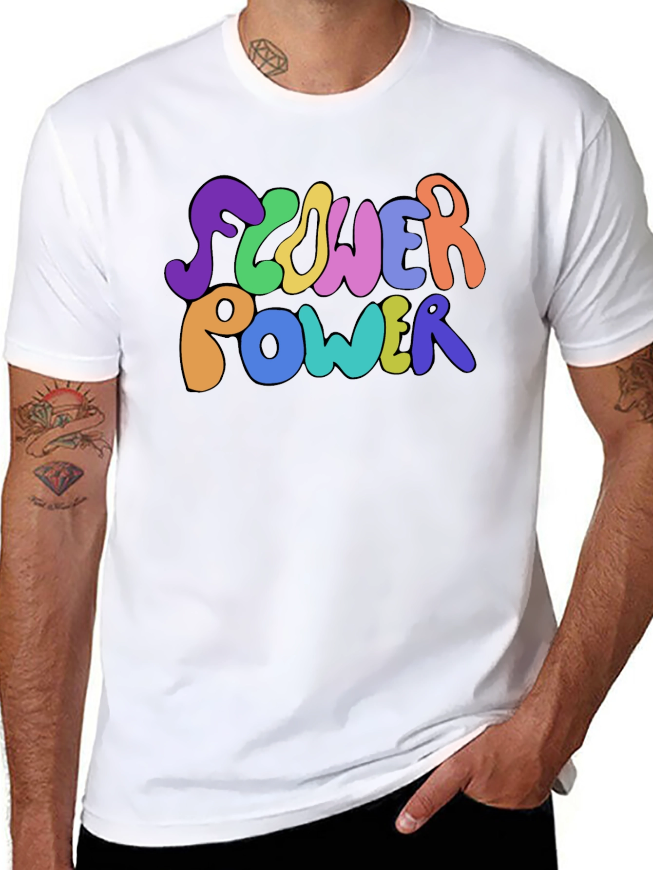 Flower Power Graphic Tee - Groovy Retro Style