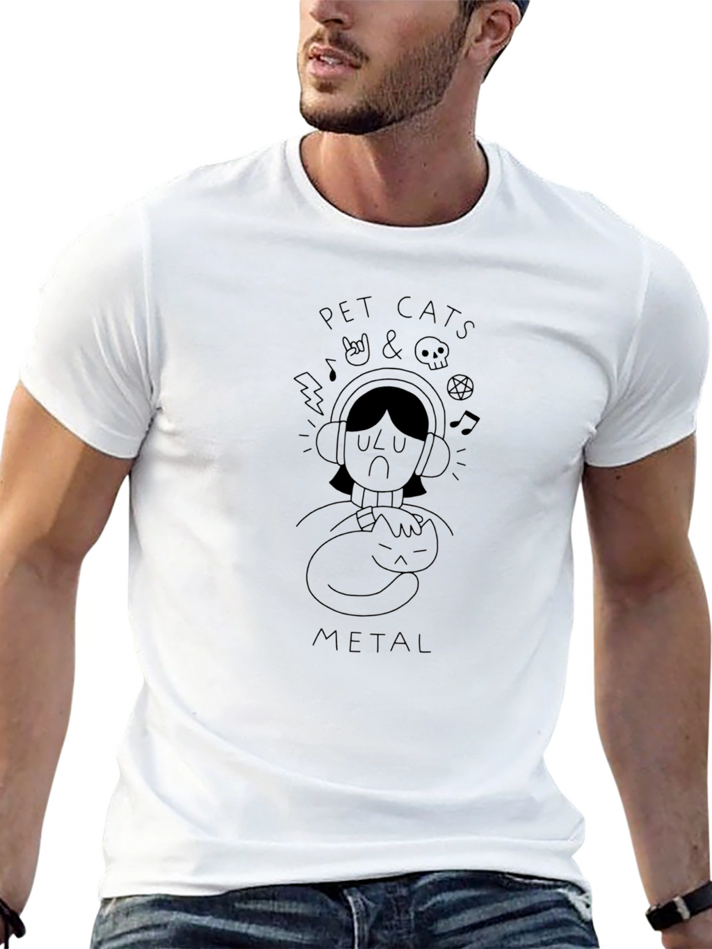 Pet Cats & Metal Black T-Shirt