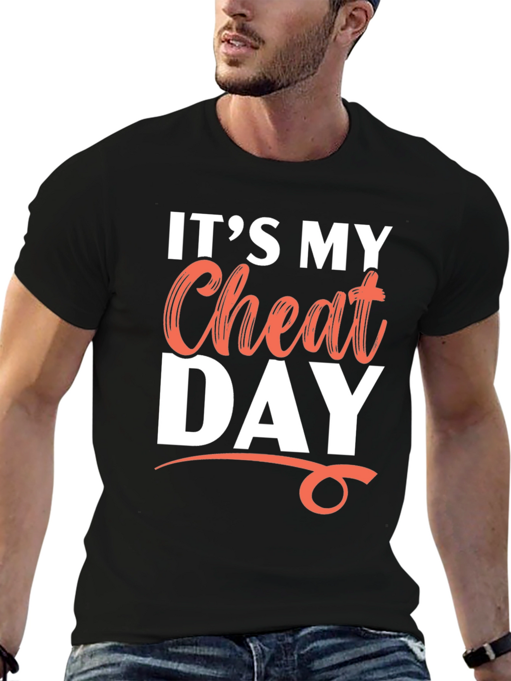 Its My Cheat Day Black Graphic T-Shirt