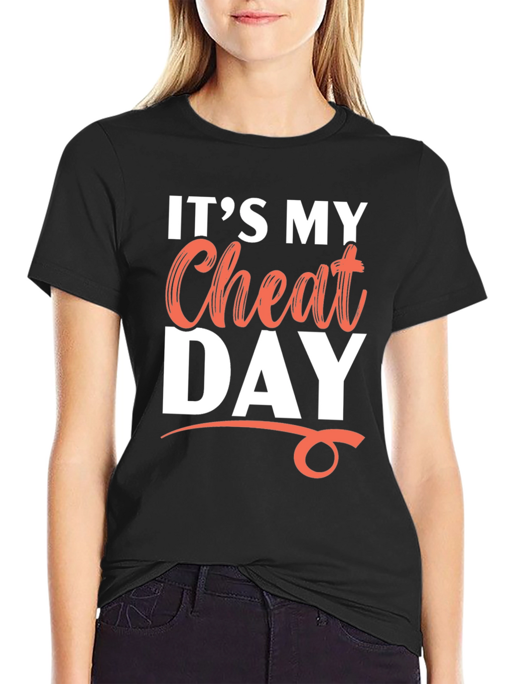 Its My Cheat Day Black Graphic T-Shirt