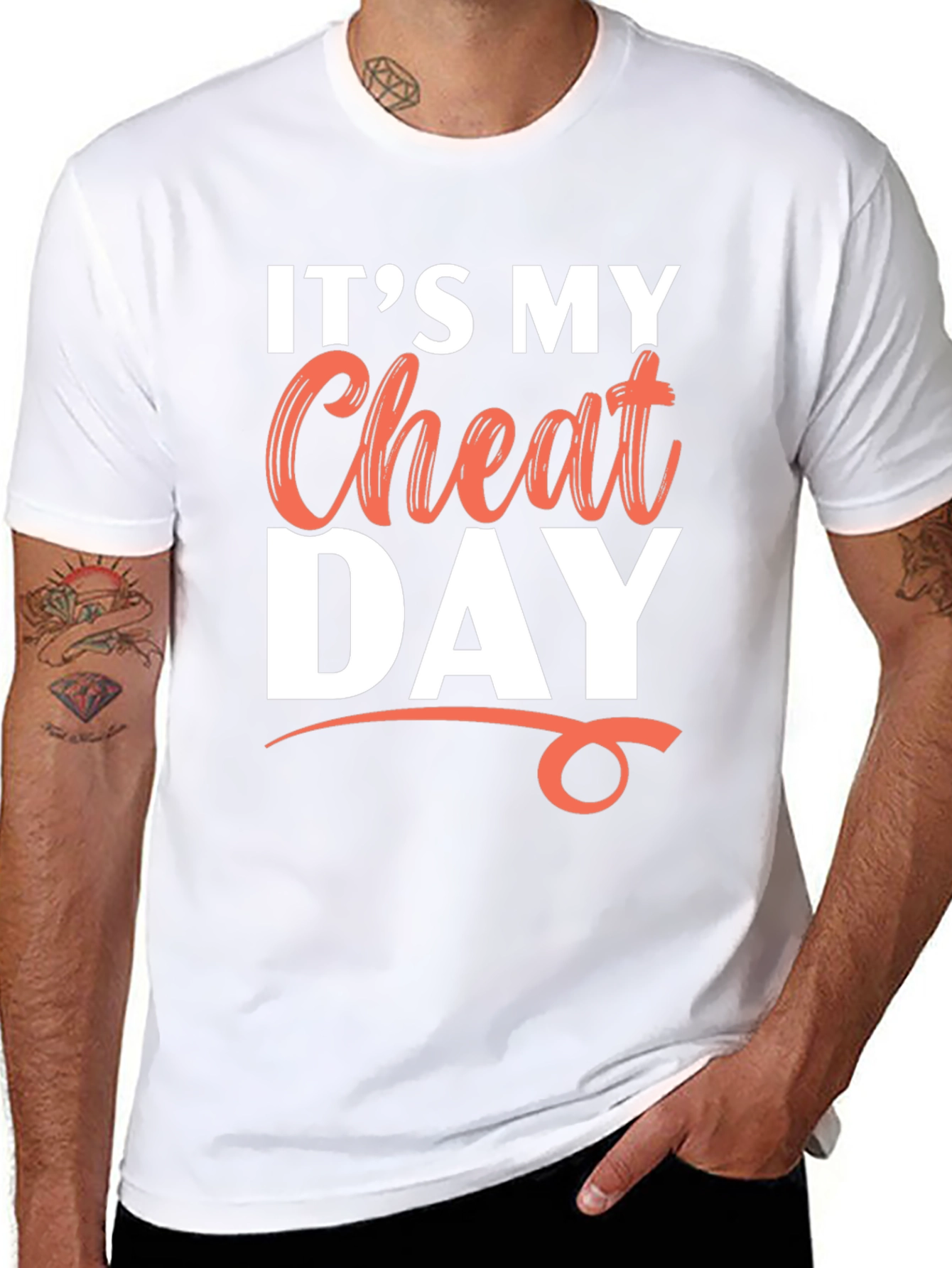 Its My Cheat Day Black Graphic T-Shirt
