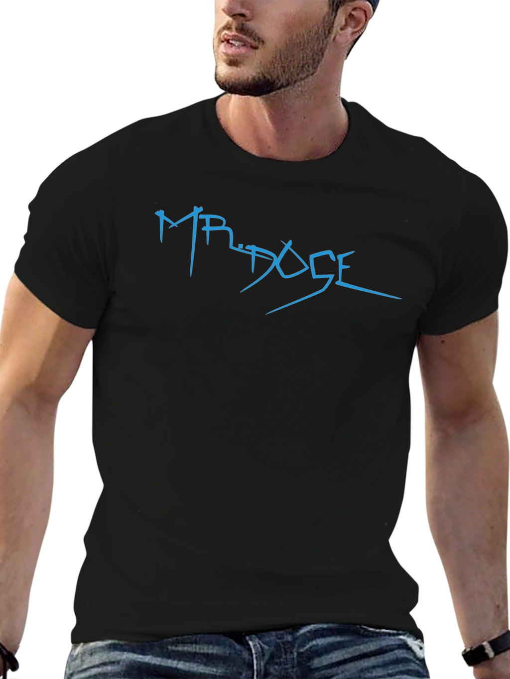 MR. DOSE Graphic Black T-Shirt - Stylish Casual Wear