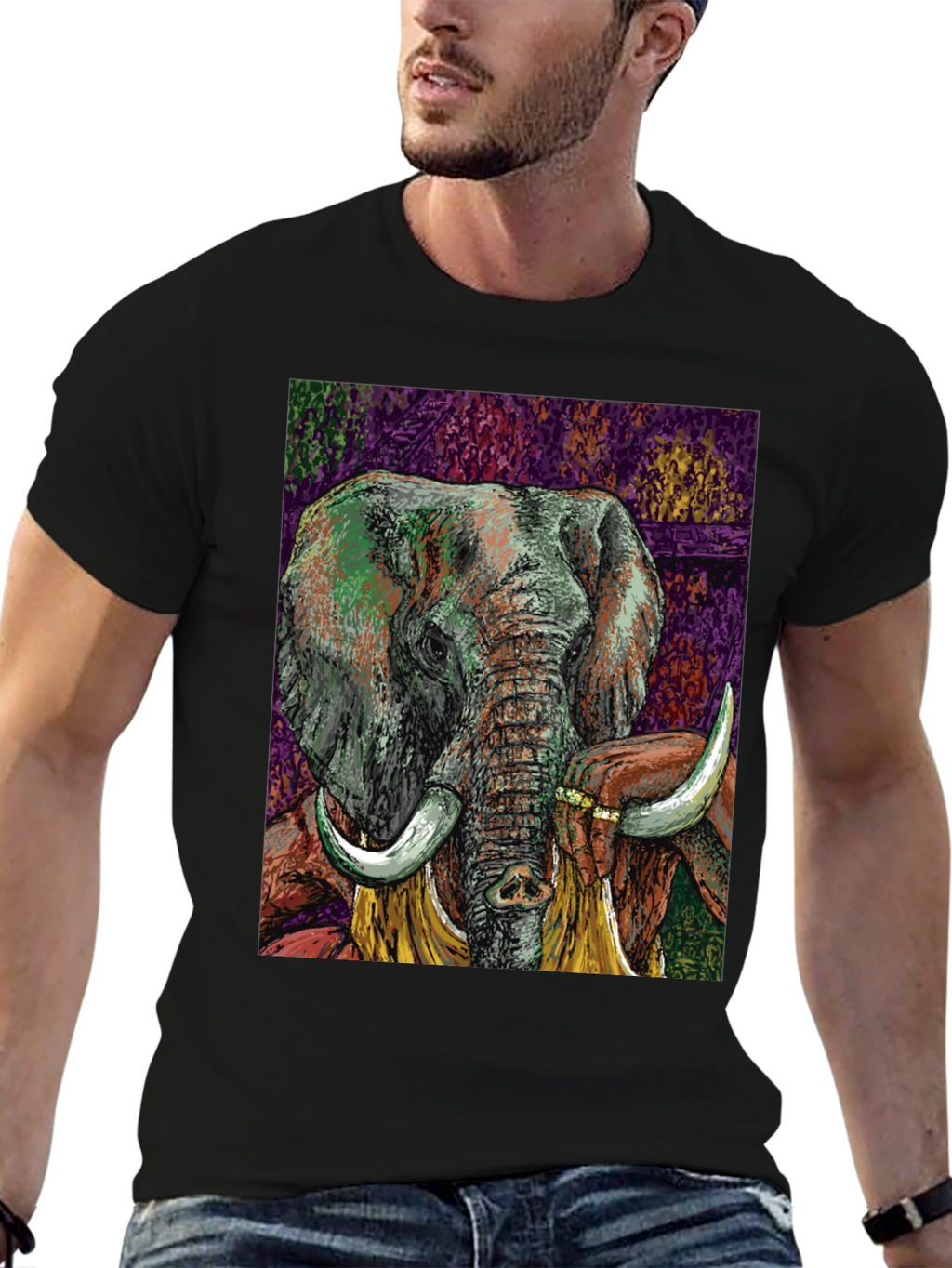 Elephant Art Graphic T-Shirt