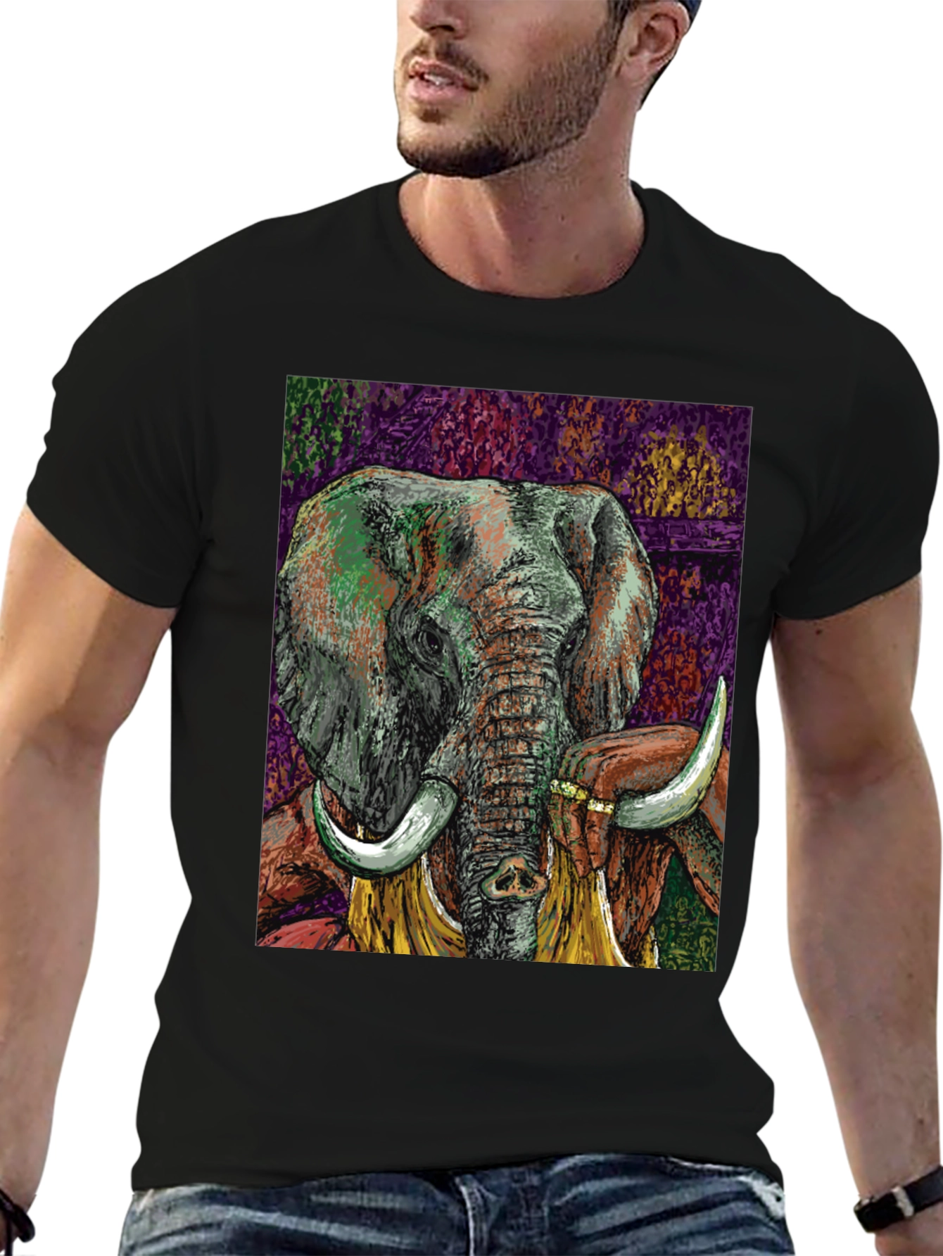 Elephant Art Graphic T-Shirt