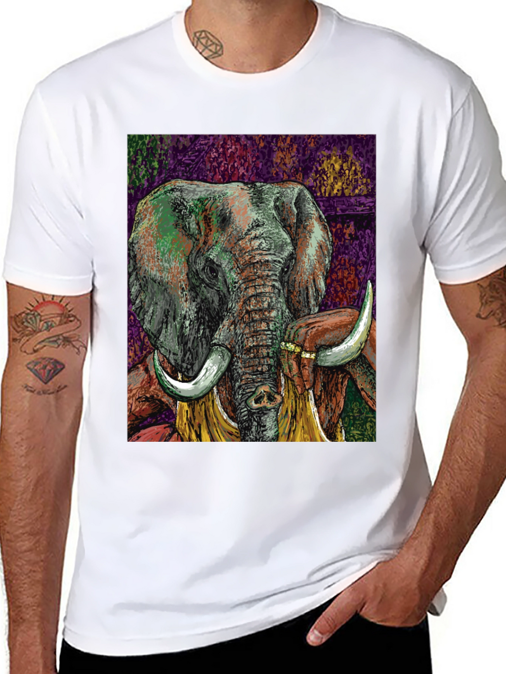 Elephant Art Graphic T-Shirt