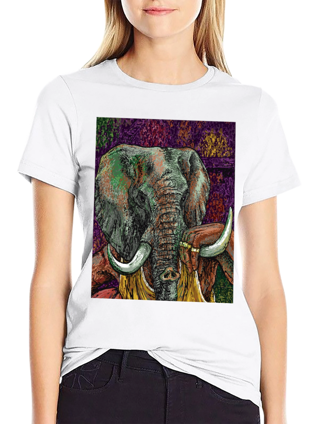 Elephant Art Graphic T-Shirt