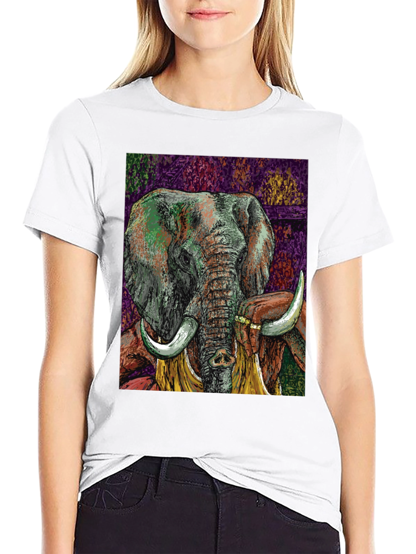 Elephant Art Graphic T-Shirt