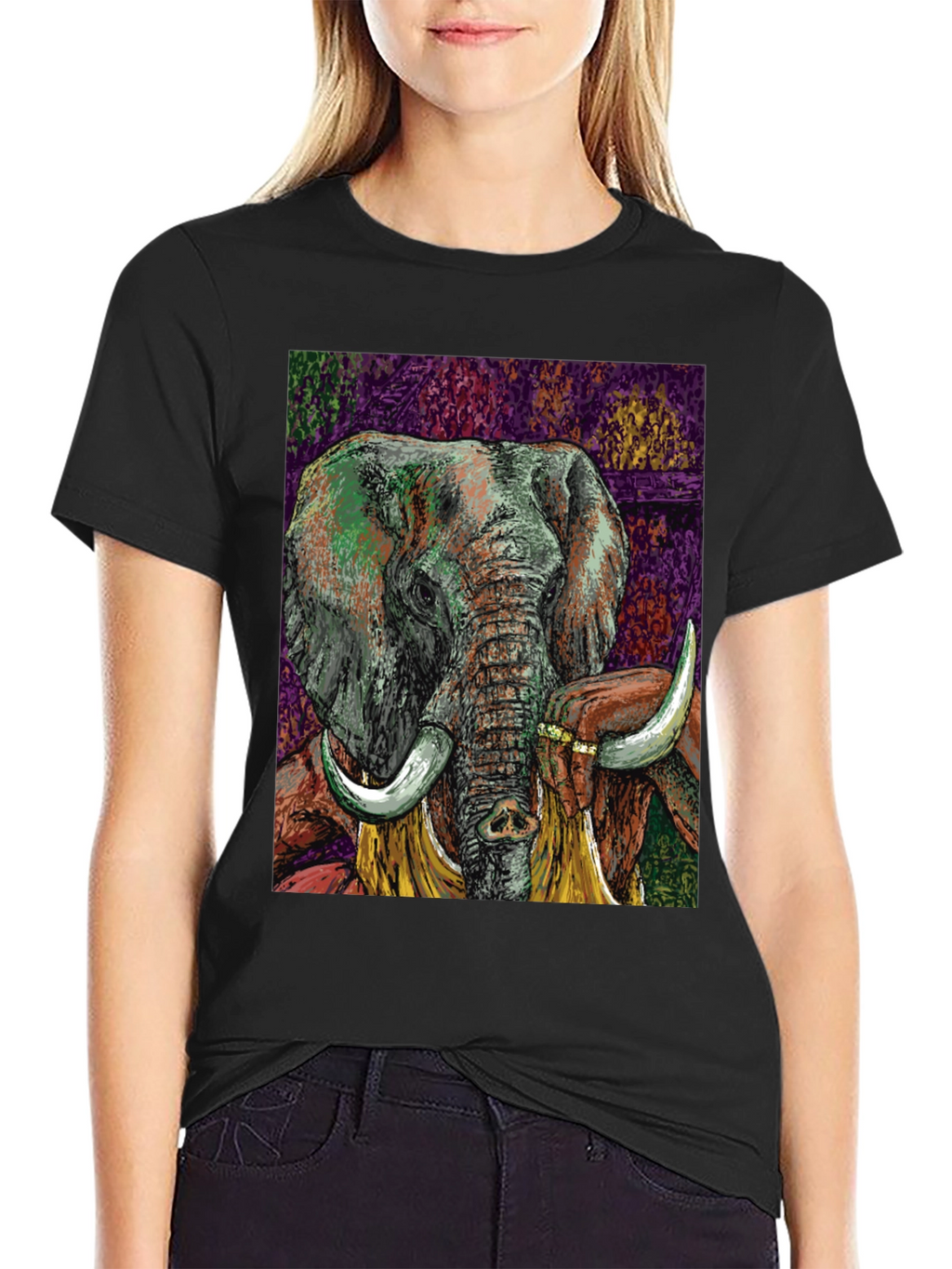 Elephant Art Graphic T-Shirt