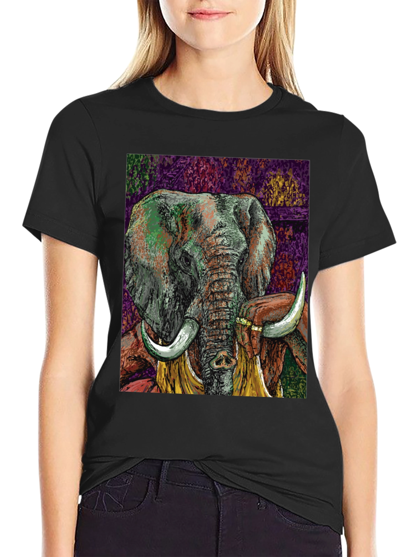 Elephant Art Graphic T-Shirt