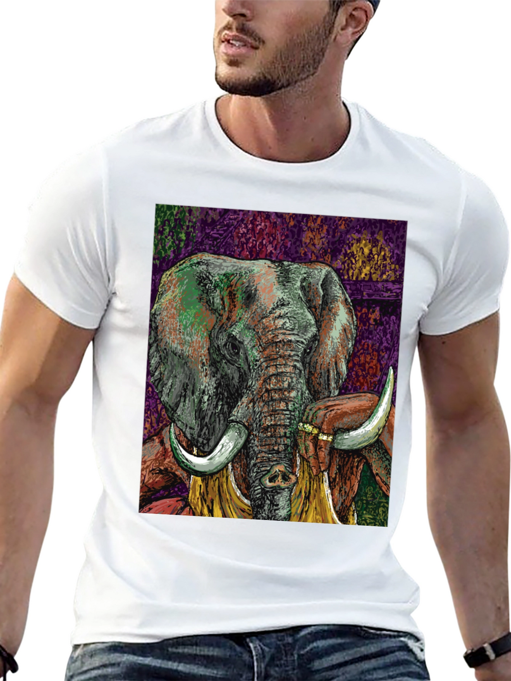 Elephant Art Graphic T-Shirt