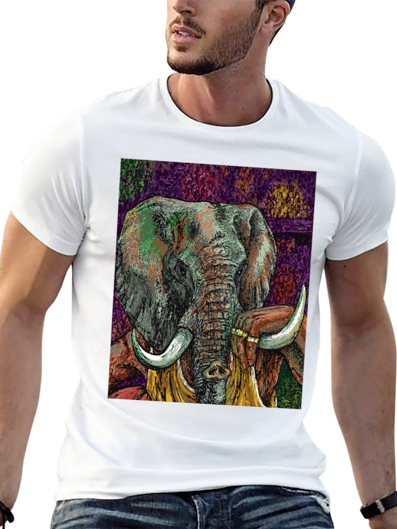 Elephant Art Graphic T-Shirt