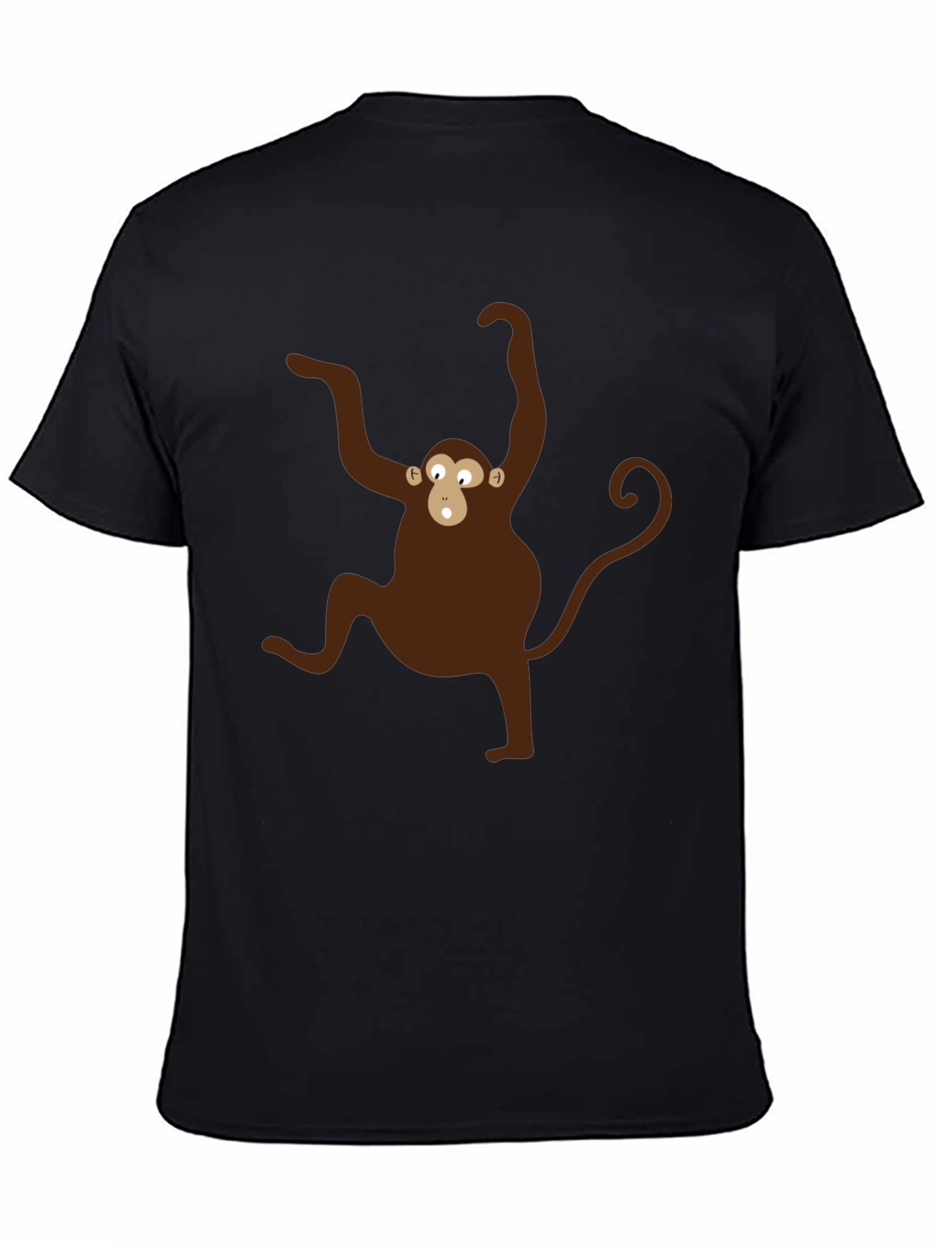 Monkey Graphic T-Shirt - Black Crew Neck Tee