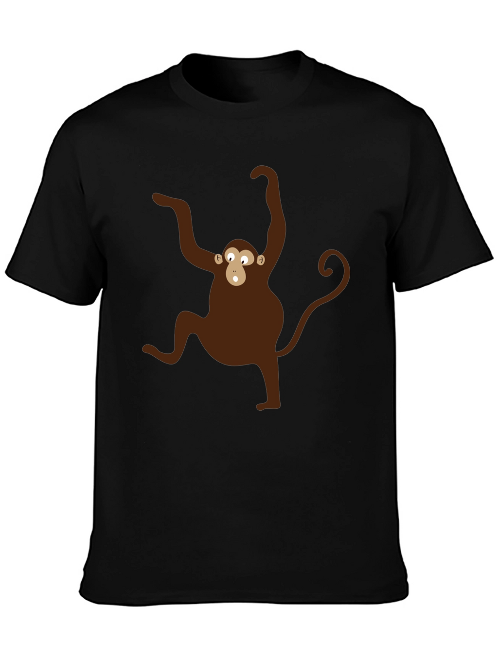 Monkey Graphic T-Shirt - Black Crew Neck Tee