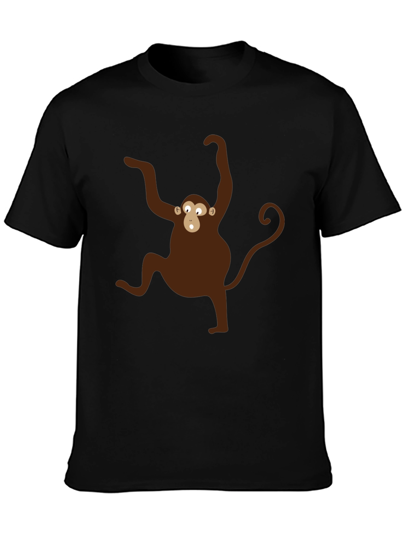 Monkey Graphic T-Shirt - Black Crew Neck Tee