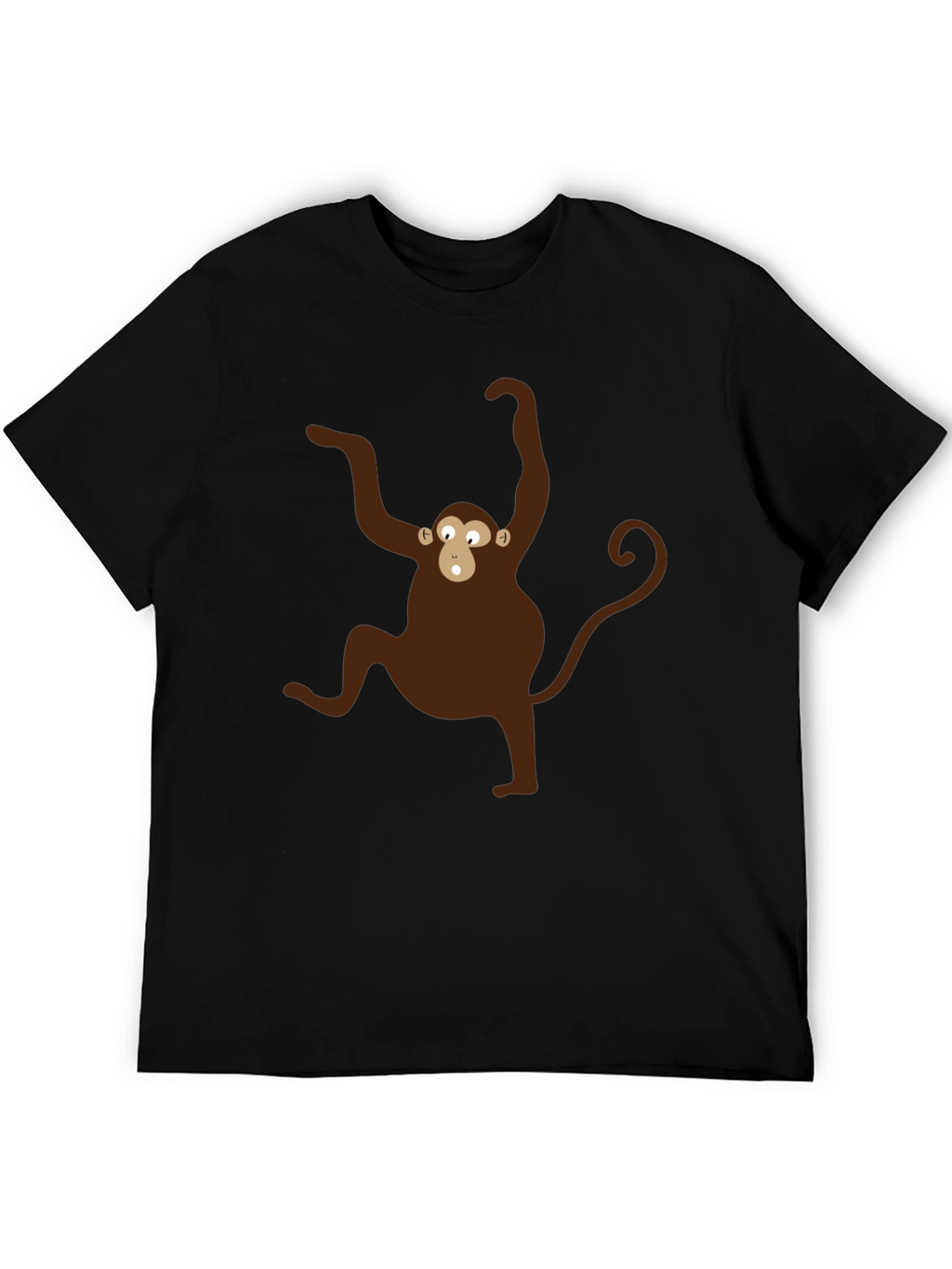 Monkey Graphic T-Shirt - Black Crew Neck Tee
