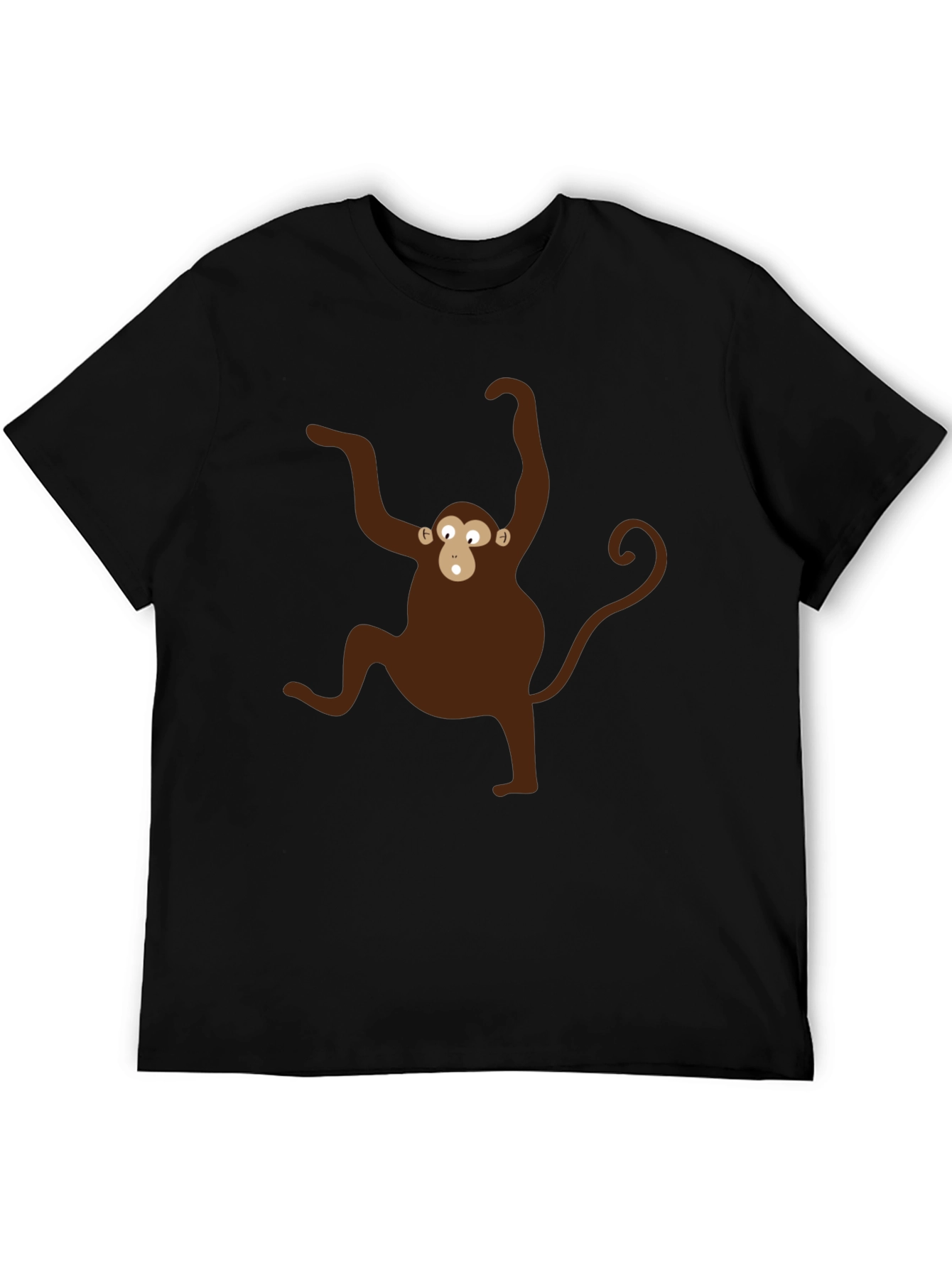 Monkey Graphic T-Shirt - Black Crew Neck Tee