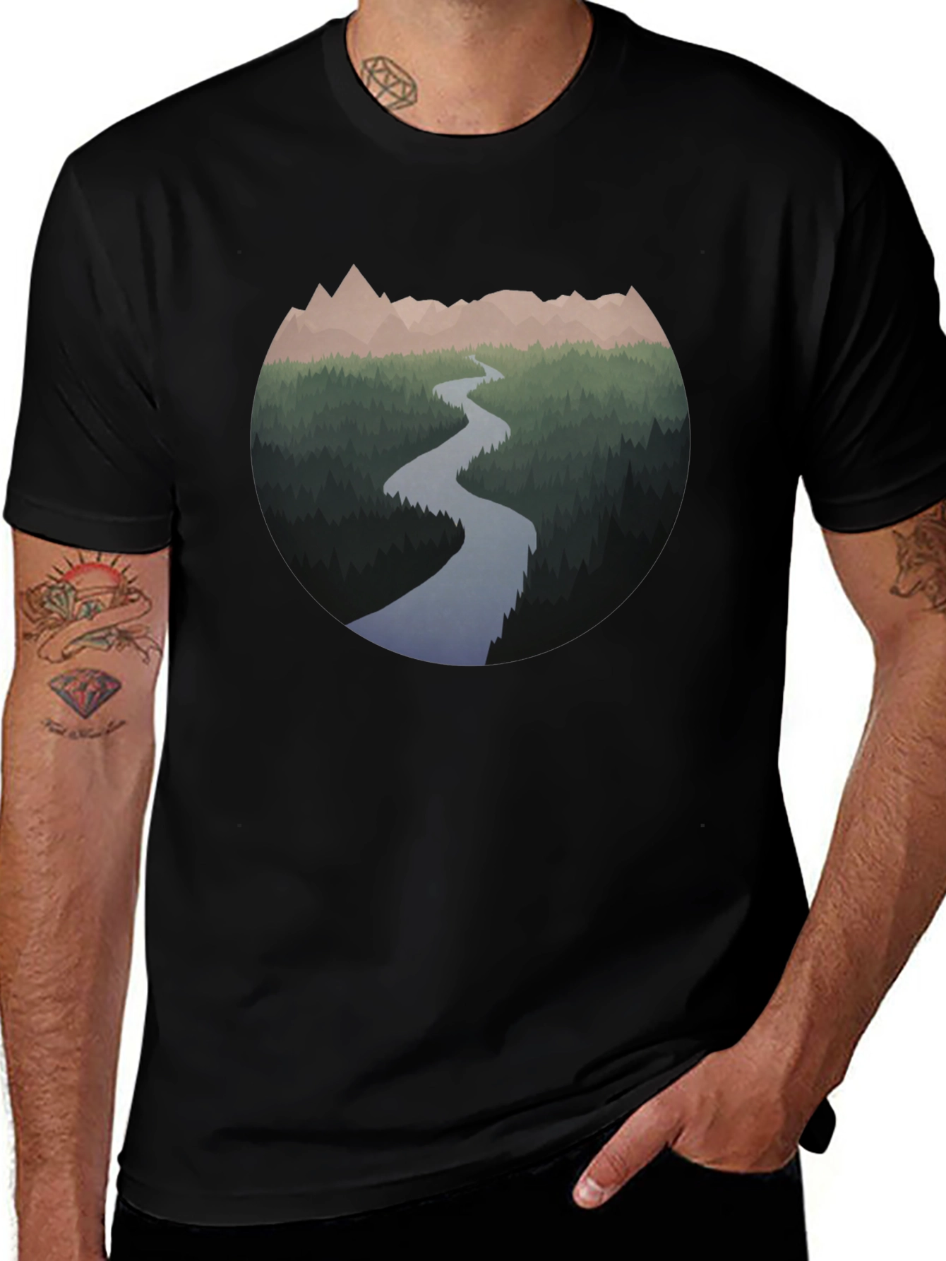 Mountain River Graphic T-Shirt