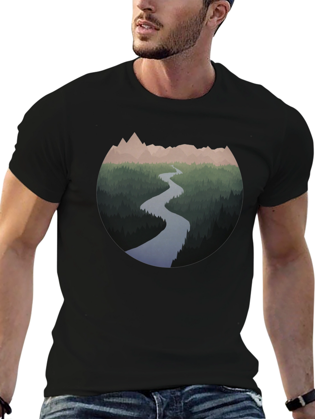 Mountain River Graphic T-Shirt