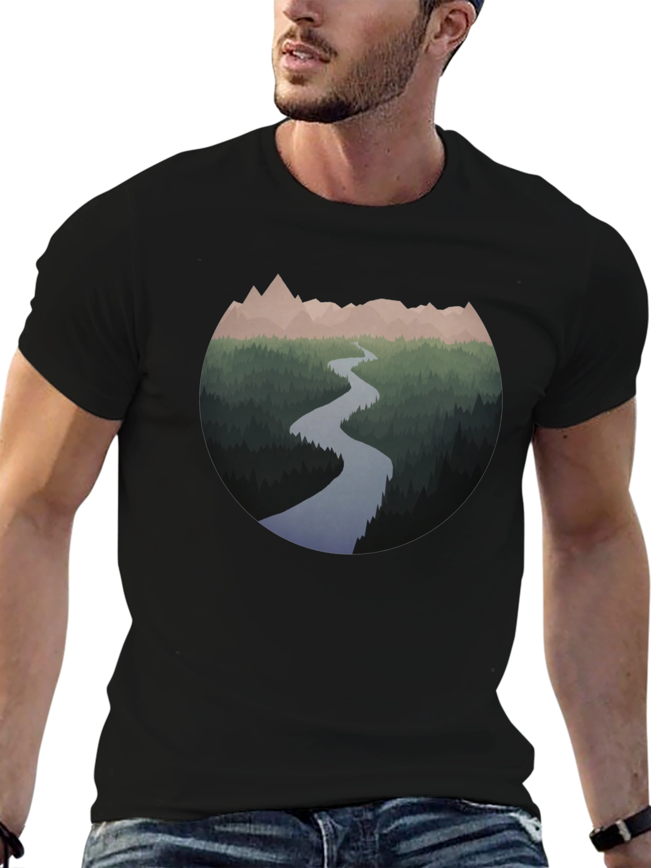 Mountain River Graphic T-Shirt