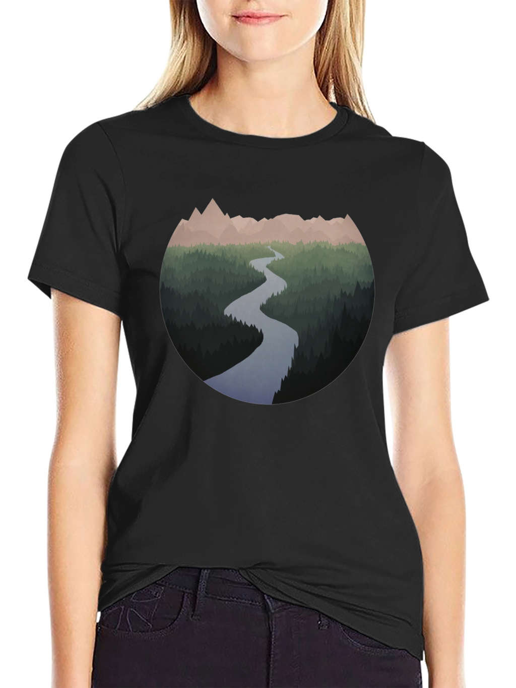 Mountain River Graphic T-Shirt